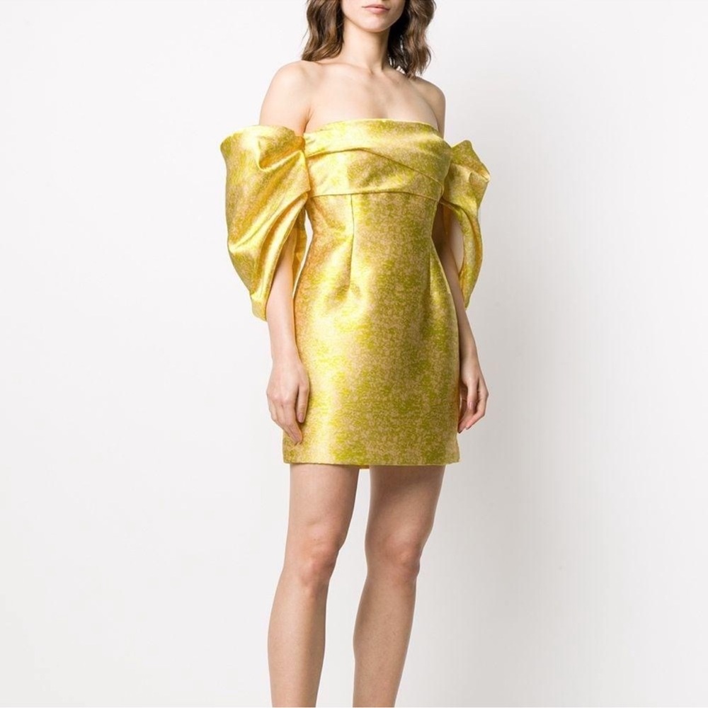 Solace London Elina Off The Shoulder Puff Sleeve Mini Dress